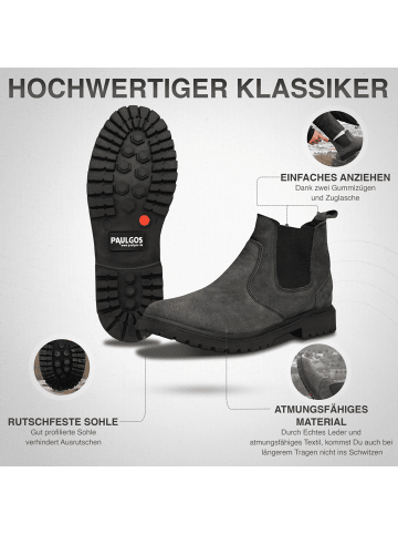 PAULGOS Herren Chelsea Boots, Stiefeletten, Schuhe in Dunkelgrau