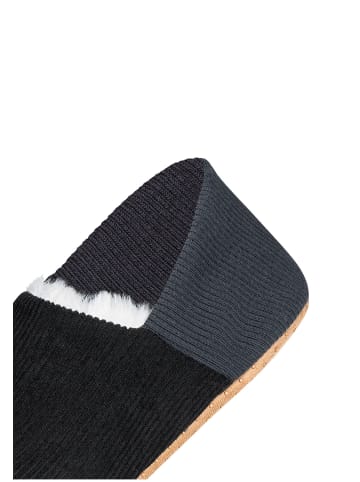 camano Slipper cosy corduroy 1er Pack warm & cozy in Schwarz