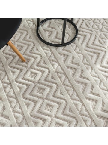 KADIMA DESIGN Teppich Kurzflor Struktur Wohnzimmer in Creme