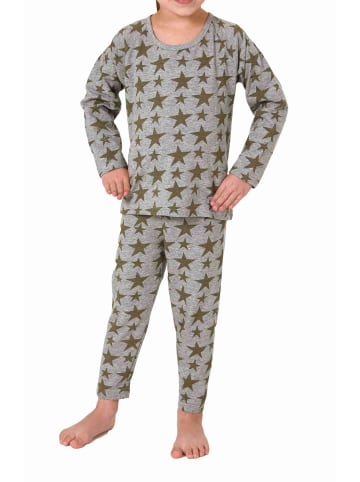 NORMANN Kleinkinder langarm Schlafanzug Pyjama Sterne - 77791 in grau