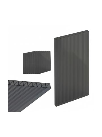 relaxdays 14 x Doppelstegplatten in Anthrazit - 6 mm