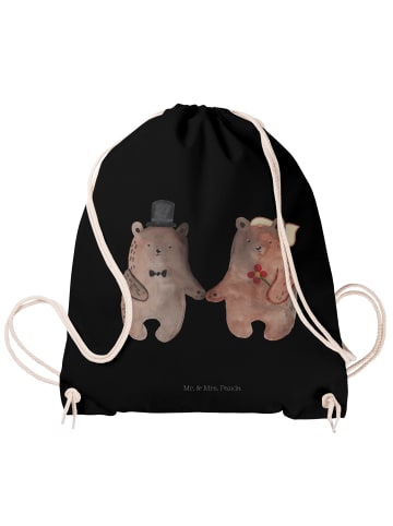 Mr. & Mrs. Panda Stoffbeutel Bär Heirat ohne Spruch in Schwarz