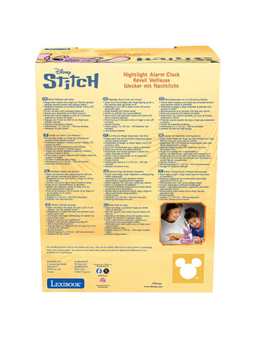 Lexibook Disney Stitch Angel 3D-Nachtlicht-Wecker mit Soundeffekten
