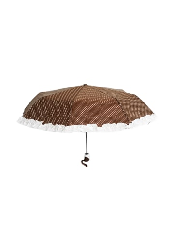 COFI 1453 Eleganter Teleskop-Taschenschirm mit Schutzhülle Stilvoll & Praktisch in Braun