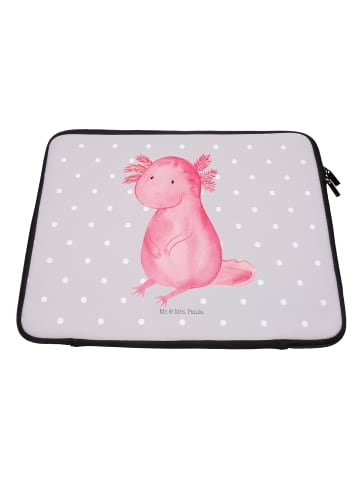 Mr. & Mrs. Panda Laptop Tasche Axolotl Niedlich ohne Spruch in Grau Pastell