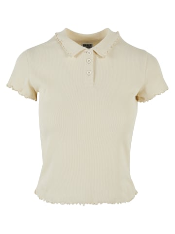 Urban Classics Urban Classics Damen Ladies Rib Polo Tee in whitesand