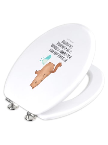 Mr. & Mrs. Panda WC Brille Katze Wasserglas mit Spruch in Weiß