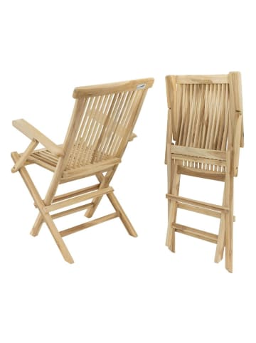 VCM  2er Gartenstuhl Hochlehner Klappstuhl Holz Teak in Braun
