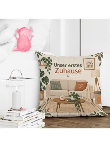 Mr. & Mrs. Panda Dekokissen Wohnung skandinavisch Design mit Spruch in Weiß