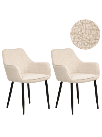 Beliani 2er-Set Esszimmerstuhl ALDEN in Beige/Schwarz