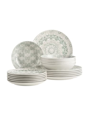 Mäser Teller Set, Porzellan Ornea in Grün