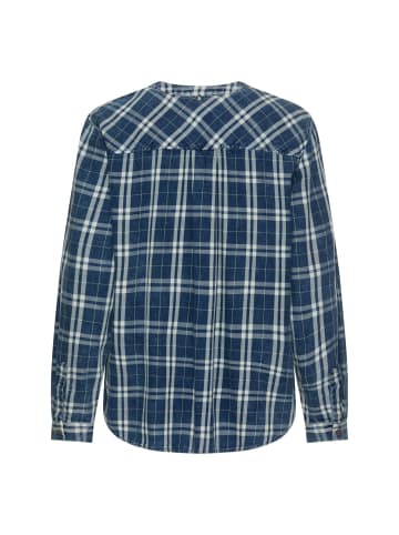 Camel Active Karierte Schlupfbluse aus reiner Baumwolle in Dunkelblau