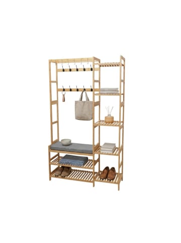 relaxdays Garderobenständer in Natur - (B)104 x (H)175 x (T)30 cm