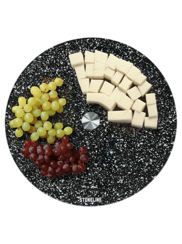 Stoneline Drehbare Glas Servierplatte Tortenplatte 32 cm in Schwarz