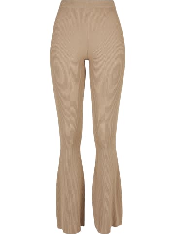 Urban Classics Urban Classics Damen Ladies Rib Knit Bootcut Leggings in unionbeige