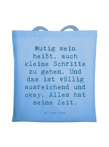 Mr. & Mrs. Panda Tragetasche Spruch Selbstvertrauen stärken mit ... in Sky Blue