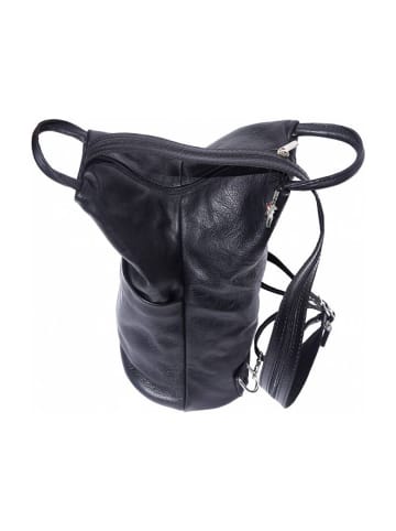 Florence Florence Cityrucksack, Schultertasche Leder schwarz ca. 26cm