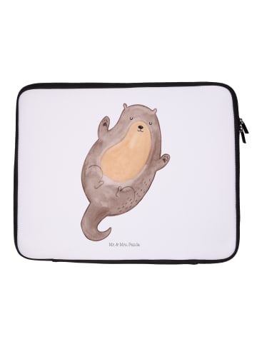 Mr. & Mrs. Panda Notebook Tasche Otter Umarmen ohne Spruch in Weiß