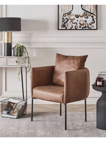 Beliani Sessel MALMOS in Braun/Schwarz - (W) 62 x (H) 68 x (L) 62 cm