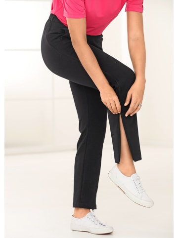 GOLDNER Kurzgröße:  Freizeithose mit Reißverschluss in schwarz