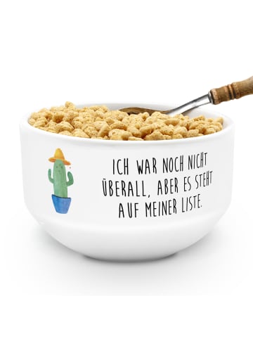 Mr. & Mrs. Panda Frühstücksbowl Kaktus Hut mit Spruch in Weiß