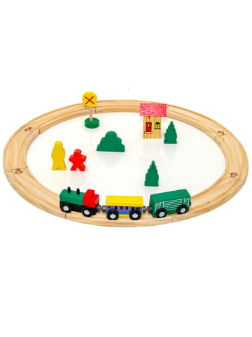 LittleTom 20-teilige Holzeisenbahn Starter-Set Spielzeug-Eisenbahn in Bunt