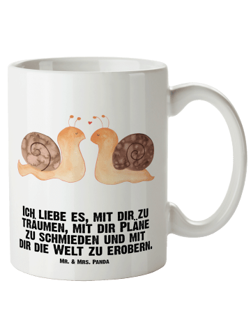 Mr. & Mrs. Panda Teetasse Schnecken Liebe mit Spruch in Weiß