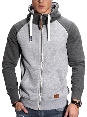 behype Sweatjacke - BHSILA Hoodie Weicher Kapuzenpullover Sweatshirt in Hellgrau