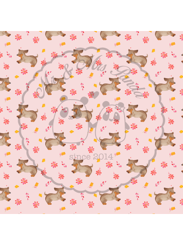 Mr. & Mrs. Panda Kissen 40x40 Hund Dackel ohne Spruch in Rosa
