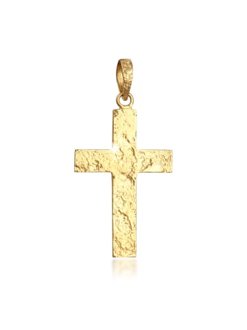 KUZZOI Anhänger 925 Sterling Silber Kreuz in Gold
