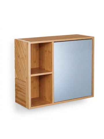relaxdays Spiegelschrank in Natur - (B)54,5 x (H)45 x (T)20 cm