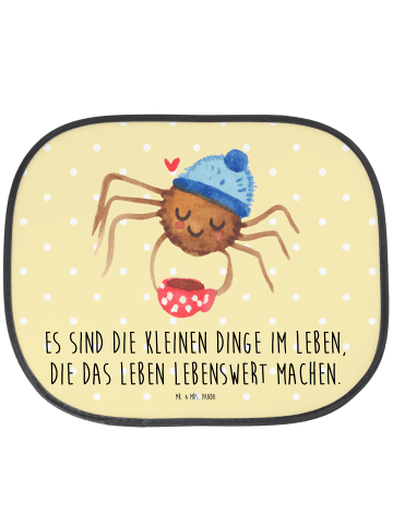 Mr. & Mrs. Panda Sonnenschutz Auto Spinne Agathe Kaffee mit Spruch in Gelb Pastell