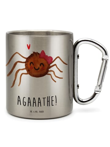 Mr. & Mrs. Panda karabiner tasse Spinne Agathe Freude mit Spruch in Silber