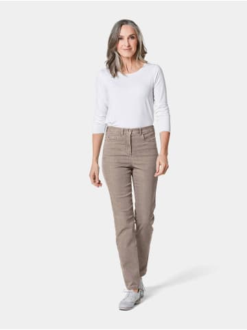 GOLDNER High-Stretch-Jeanshose in taupe