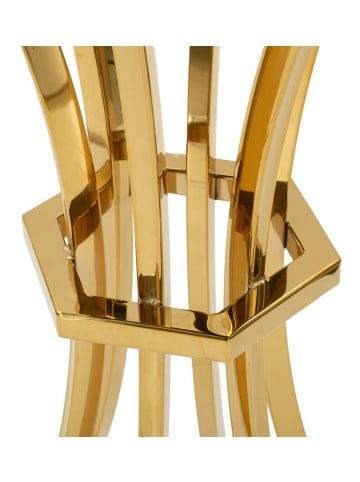 Mauro Ferretti Hoher Tisch aus Metall und Glas in Gold und Schwarz (Ø 50x92 cm)