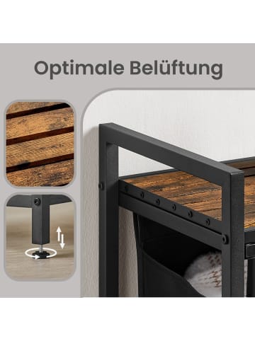VASAGLE Wäschekorb Brenta in Schwarz-Braun - (B)33 x (H)72 x (T)73 cm