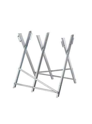 relaxdays Sägebock in Silber - (B)80 x (H)80 x (T)82 cm