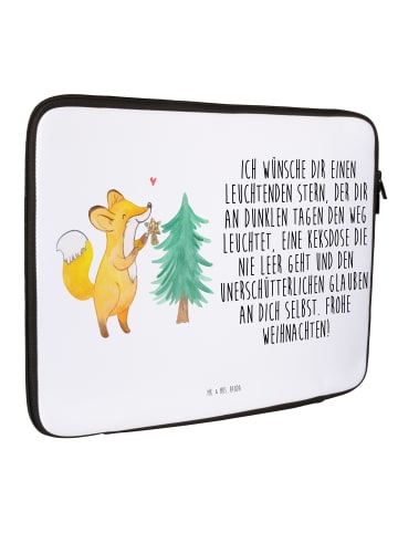 Mr. & Mrs. Panda Notebook Tasche Fuchs  Weihnachtsbaum mit Spruch in Weiß
