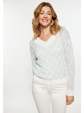 VIRITA Women Pullover in Weiss Hellblau