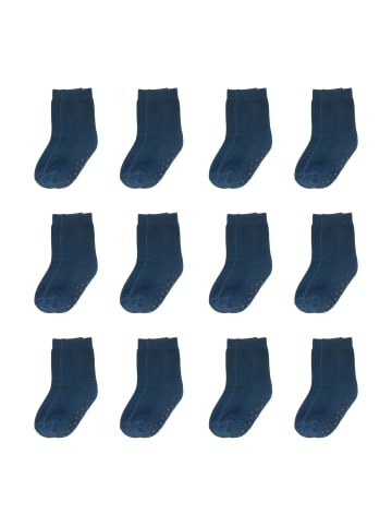Yalion 12er-Set Yalion Antirutschsocken Halbplüsch, dunkelblau, weich & atmungsaktiv