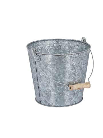 relaxdays 5x Zinktopf in Silber mit Henkel - (H)15 x Ø 17 cm