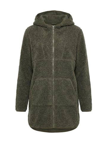 Ulla Popken Sweatjacke in olivgrau