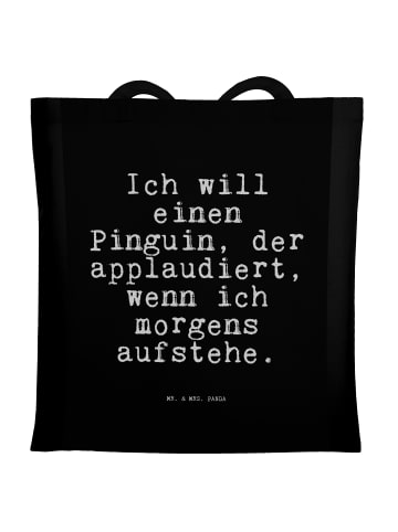 Mr. & Mrs. Panda Einkaufstüte Ich will einen Pinguin,... mit Spruch in Schwarz