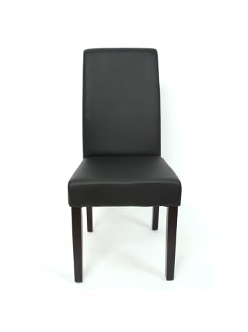 MCW 2er-Set Esszimmerstuhl Cesena, Kunstleder matt, schwarz, dunkle Füße