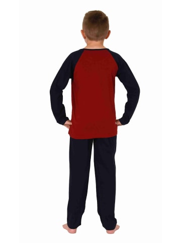 NORMANN langarm Schlafanzug Pyjama Basketball - 77468 in rot
