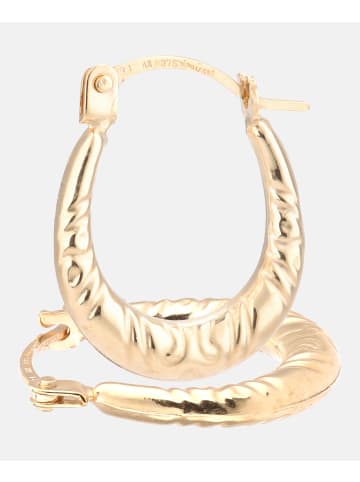 Diamant L'éternel Creolen aus 375 Gelbgold