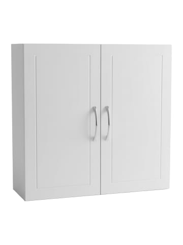 relaxdays Hängeschrank in Weiß/ Silber - (B)60 x (H)60 x (T)18 cm