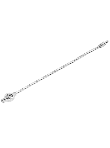 Adeliás Damen Armband Lebensbaum aus Edelstahl mit Strasssteine 17 cm in silber