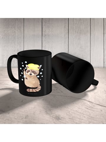 Mr. & Mrs. Panda Kakaotasse Waschbär ohne Spruch in Schwarz