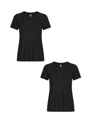 JACQUELINE de YONG Shirt 2er-Set Kurzarm Rundhals T-Shirt in Schwarz-2